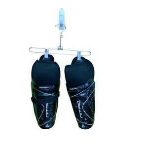 Used Powertek NITRO Youth Shin Guards Black 10" 11686-S000044942