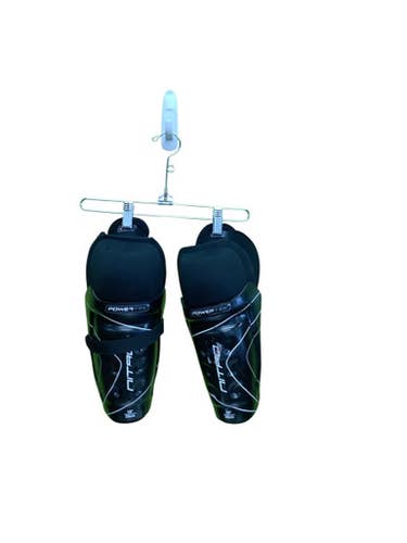 Used Powertek NITRO Youth Shin Guards Black 10" 11686-S000044942