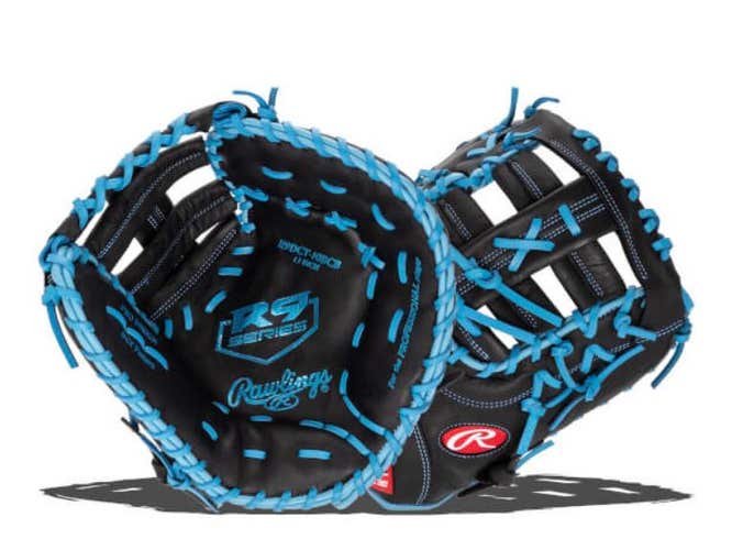 New Rawlings R9 13" Baseball First Base Mitt: R9DCT10BCB FREE SHIPPING