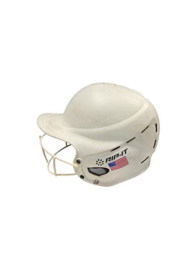 Used RIP-IT WHITE SB HELMET Batting Helmet w/Mask White One Size 11834-S000038612