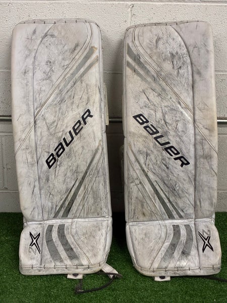 White Small Intermediate Bauer Vapor 2X Goalie Leg Pads (Used)