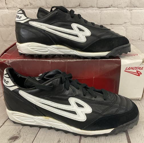 Lanzera 14230-680 Men's INTERNATIONAL HG Indoor Soccer Cleats Black White US 9.5