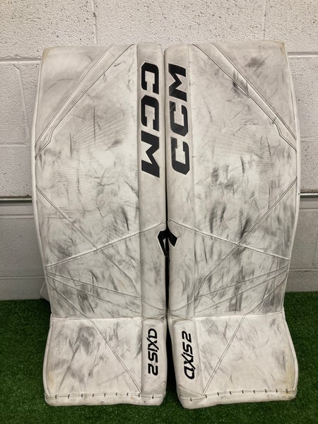 White 33" Senior CCM axis 2 Goalie Leg Pads (Used)
