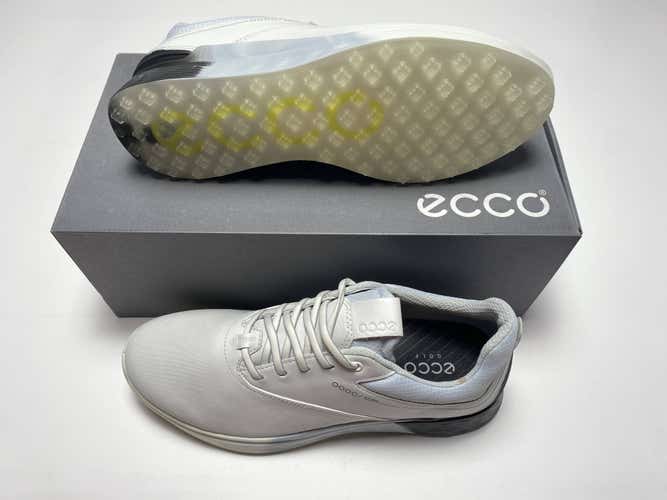 Ecco Mens Golf S-Three Golf Shoes White Light Blue Men's SZ 8 (102944 60613)