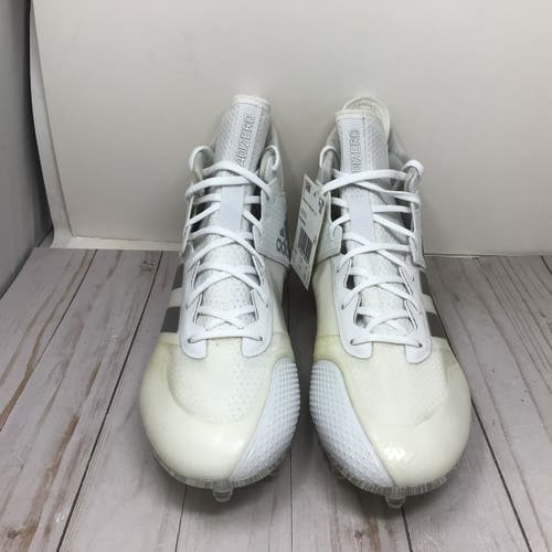 White Men's Size 13.0 Adult Adidas Adizero Natural High Top Molded Cleats (Used)