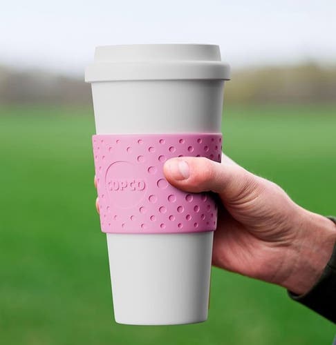 Copco Acadia Pink Travel Mug 16oz Insulated Double-Wall Plastic Leak proof lid