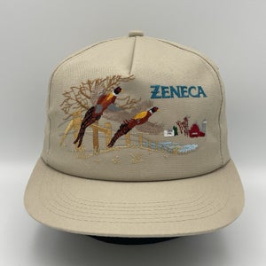 Vintage ZENECA Flying Pheasant Hunting Snapback Cap USA Made New Old Stock NOS