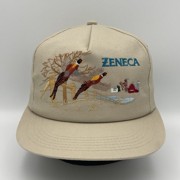 Vintage ZENECA Flying Pheasant Hunting Snapback Cap USA Made New Old Stock NOS