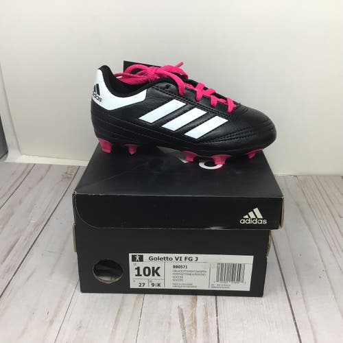 Black Pink Kids 10K (Little Kids) Adidas Goletto VI Molded Soccer Cleats (New)