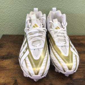 Men's Size 10.0 Adidas High Top Freak Molded White Gold Football Cleats (Used)