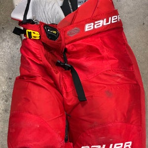 Red Intermediate Large Bauer Supreme Ultrasonic Hockey Pants (Used)