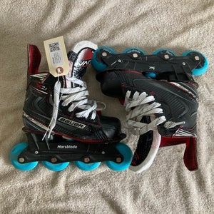 Junior Bauer Vapor X2.7 Inline Skates w/ Marsblade Chassis | Size 1 EE