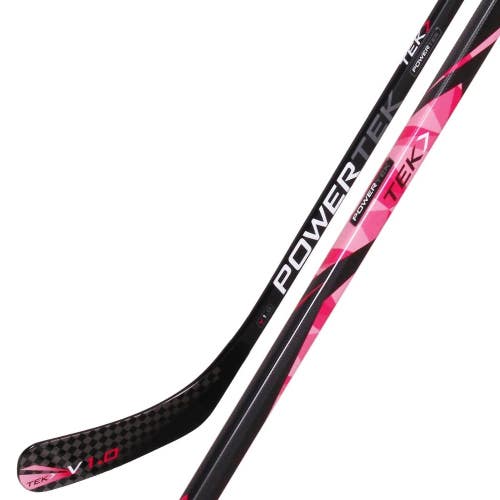 PowerTek v1.0 Tek Youth / Tykes Composite Hockey Stick, Pink | 30 Flex, 38" Long