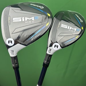 TaylorMade SIM2 Max Fairway Wood, Hybrid Set LEFT Hand 3W-15*, 3H-19* Regular LH