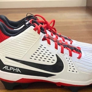 Nike Alpha Menace Strong Mens Football Cleats II5139-102 White/Red/Black Size 9.5