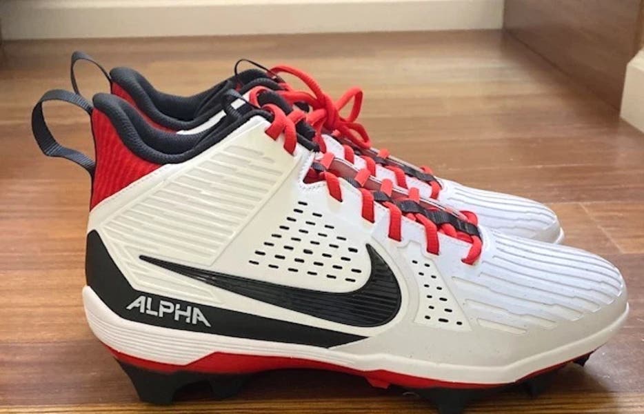 Nike Alpha Menace Strong Mens Football Cleats Size 9 White Red Black II5139-102 Nike Alpha Menace Strong Men main image 3