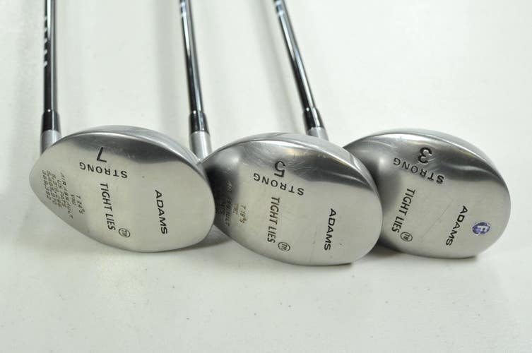 Adams Tight Lies 3, 5, 7 Fairway Wood Set Stiff Flex Right Graphite # 201052