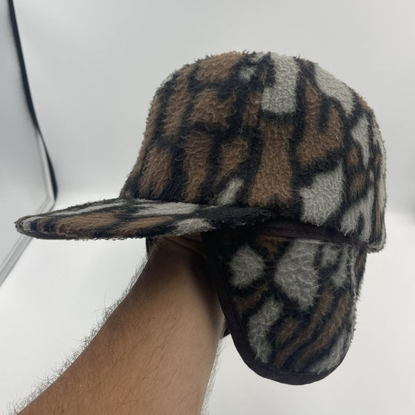 Vintage Original Trebark Camo Fleece Ear Flap Trapper Hat Size Medium USA Made
