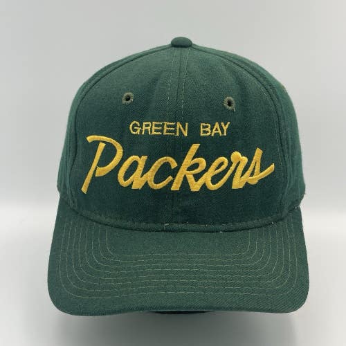 Vintage Sports Specialties Green Bay Packers Script Hat Snapback NFL Wool Cap