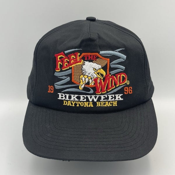 Vintage 1996 Daytona Bike Week Feel The Wind Harley Snapback Eagle Biker Hat 90s