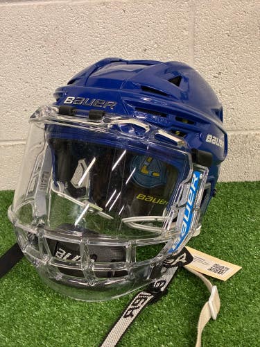 Blue Medium Bauer Re-Akt 150 Helmet (Used)