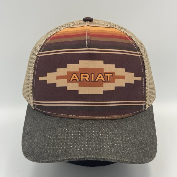 Ariat Western Trucker Hat Snapback Mens Mesh Back Adjustable Cap