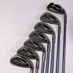Ping G2 Iron Set 5-PW+GW+SW Orange Dot 2* Flat TFC 100 Ladies RH No 6 iron
