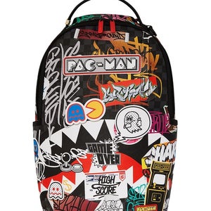Sprayground Pacman Stickers DLXSV Backpack Unisex Multi Shoulder Strap GBS222