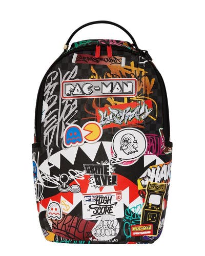 Sprayground Pacman Stickers DLXSV Backpack Unisex Multi Shoulder Strap GBS222
