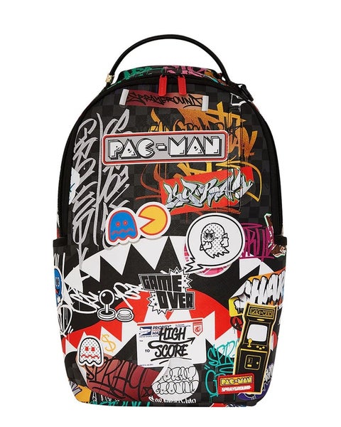 Sprayground Pacman Stickers DLXSV Backpack Unisex Multi Shoulder Strap GBS222