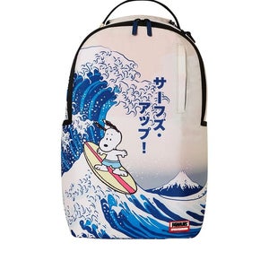 Sprayground Peanuts Surfing Hokusai DLXR Men Multicolor Graphics Backpack GBS196