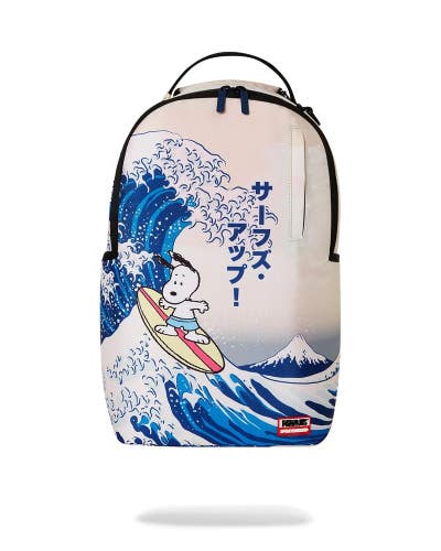 Sprayground Peanuts Surfing Hokusai DLXR Men Multicolor Graphics Backpack GBS196