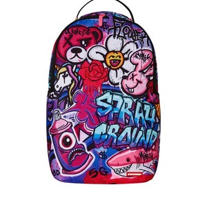 Sprayground Girly Graffiti Print DLXR Backpack Multi Adjustable Strap Bag GBS115