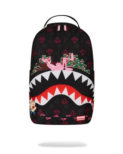 Sprayground Pink Panther Paw Prints DLXR Unisex Travel Laptop Backpack GBS186