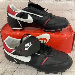 Nike 3706 MCS SLAM Leather Soccer Cleats Black White Red US 9