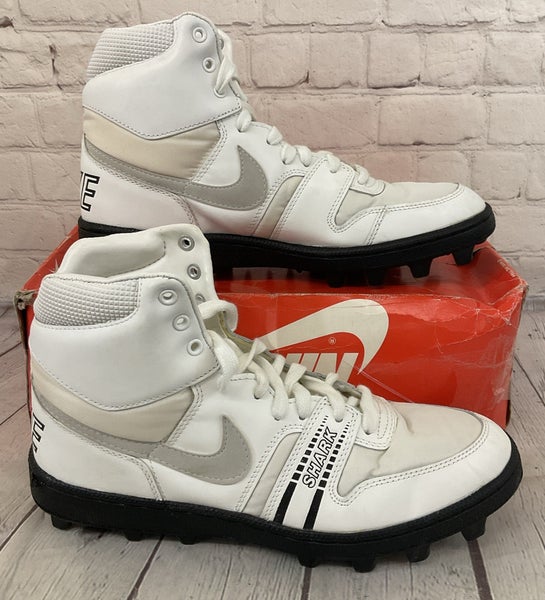 Nike 3183 Men's Shark High Top Football Cleats White Black US 10