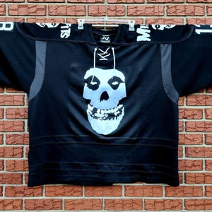 One-of-a-Kind Misfits / Punk Goalie Cut Pro-Spec Jersey – 3XL – Black – Game Worn - Cut & Sew