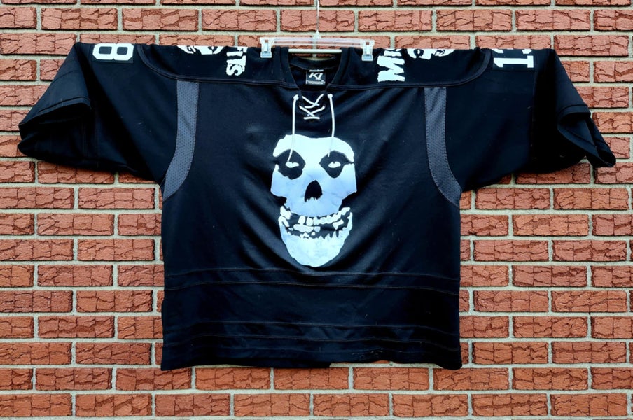 One-of-a-Kind Misfits / Punk Goalie Cut Pro-Spec Jersey – 3XL – Black – Game Worn - Cut & Sew