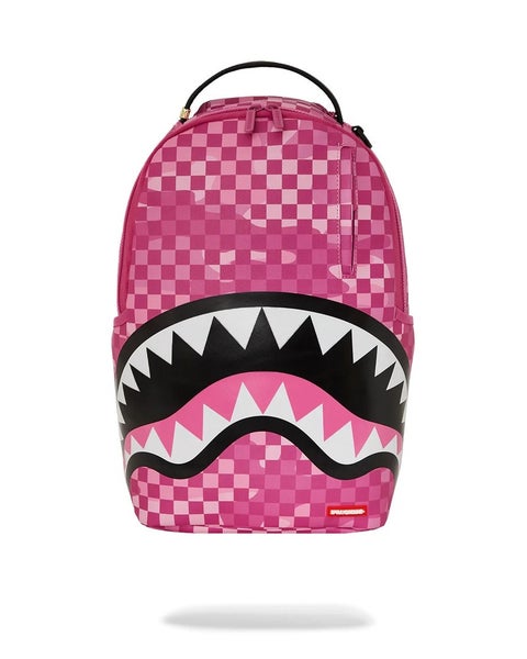 Sprayground Pink Camocheck Backpack Unisex Graphic Print Travel Laptop Bag DSB92