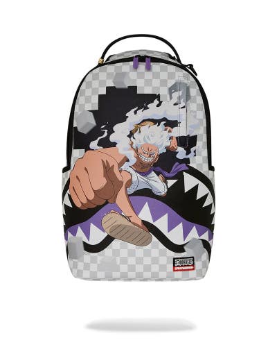 Sprayground One Piece Gear 5 Luffy Checkered Smash DLXV Travel Laptop Bag DSB85