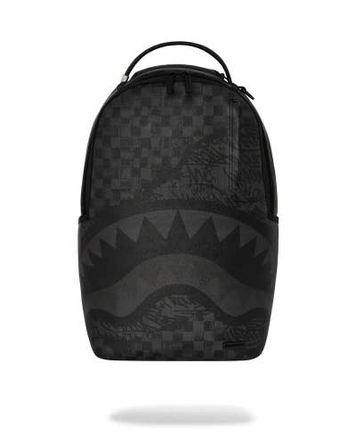 Sprayground Torn Graff Check DLXSV Backpack Unisex Black Laptop Bag DSB91