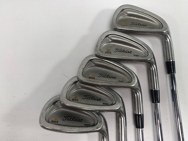Titleist DCI 981 Iron Set 5-9 Tri-Spec Stiff Steel Mens RH Midsize Grips +1/2''