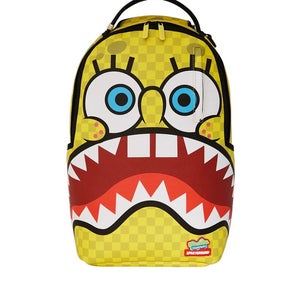 Sprayground SpongeBob CheckerBob DLXSV Backpack Yellow Travel Laptop Bag DSB83