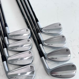 Men's 2023 TaylorMade P-790 RH Iron Set. Stiff Flex (8 Clubs) #4 - #9, PW, GW Steel Shaft (Used)