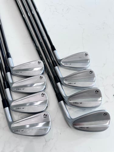 Men's 2023 TaylorMade P-790 RH Iron Set. Stiff Flex (8 Clubs) #4 - #9, PW, GW Steel Shaft (Used)