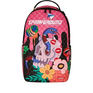 Sprayground WTF Skull Drip DLXSV Unisex Multi Adjustable Straps Backpack FLBP006