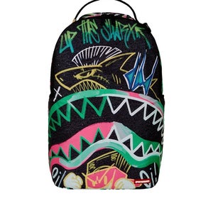 Sprayground Painted Punk DLXR B7748 Backpack Unisex Black Laptop Sleeve FLBP002