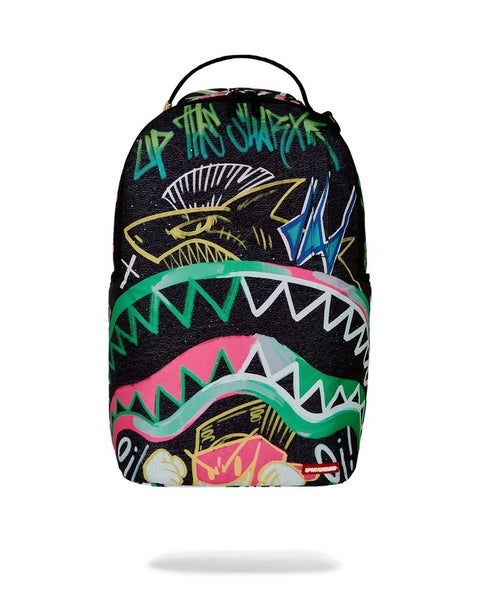 Sprayground Painted Punk DLXR B7748 Backpack Unisex Black Laptop Sleeve FLBP002