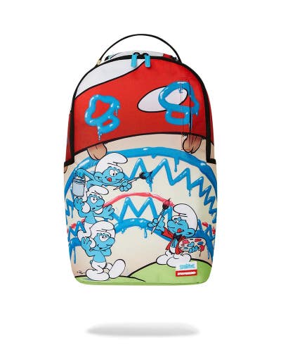 Sprayground Smurfs Art Party B7014 Backpack Unisex Multi Shoulder Straps FLBP005