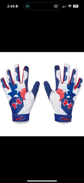 New men's M Texas Flag- Under Armour clean up Batting Gloves